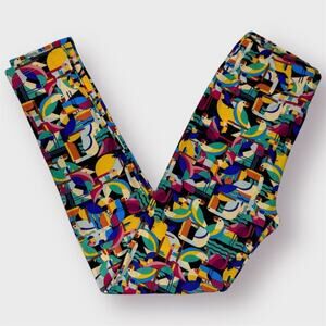 LuLaRoe Geometric Toucan Tropical Parrot Flamingo Leggings Women's OS One Size